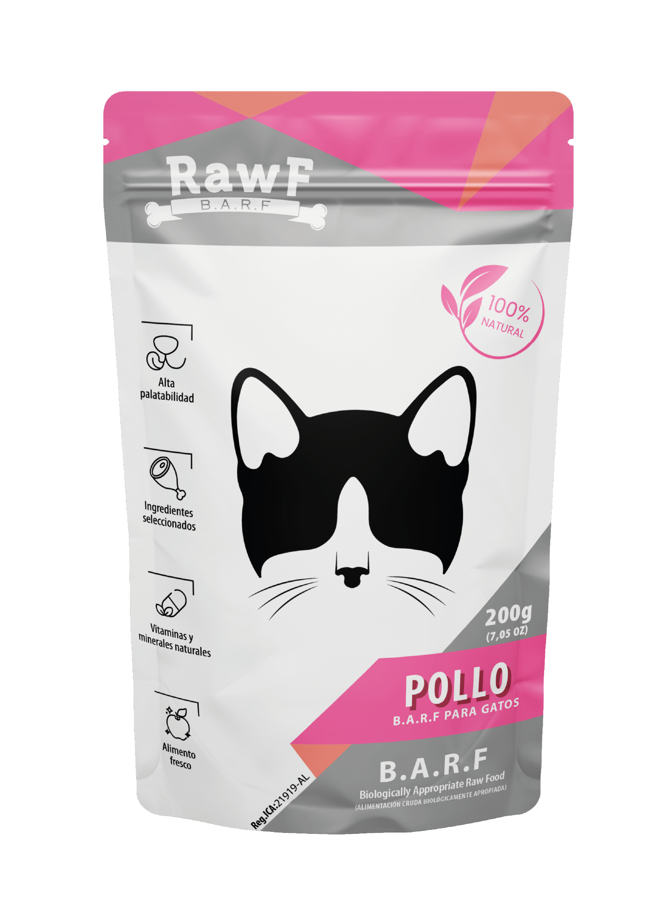B.A.R.F Gato Pollo x 200g