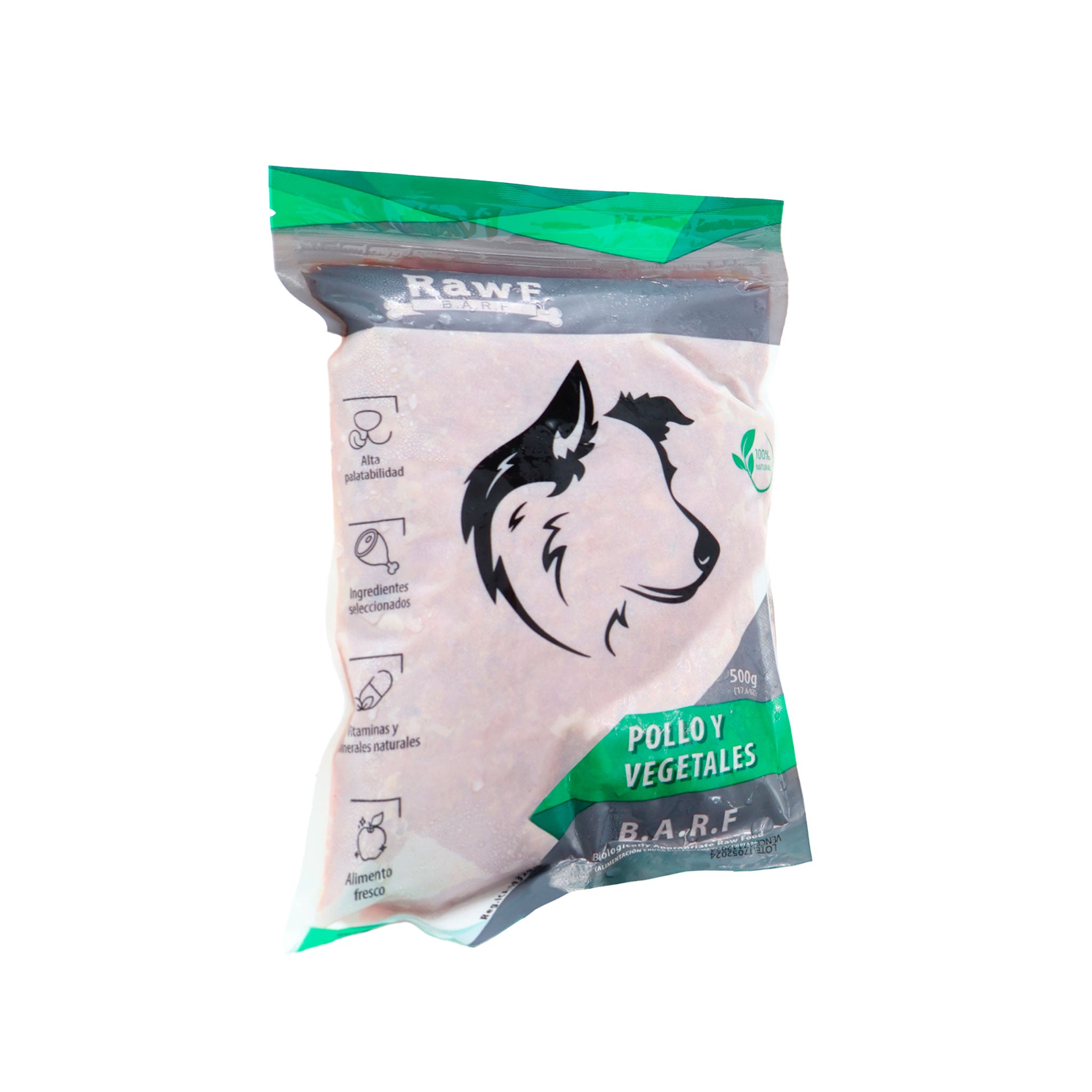 B.A.R.F Perro Pollo y Vegetales x 500g