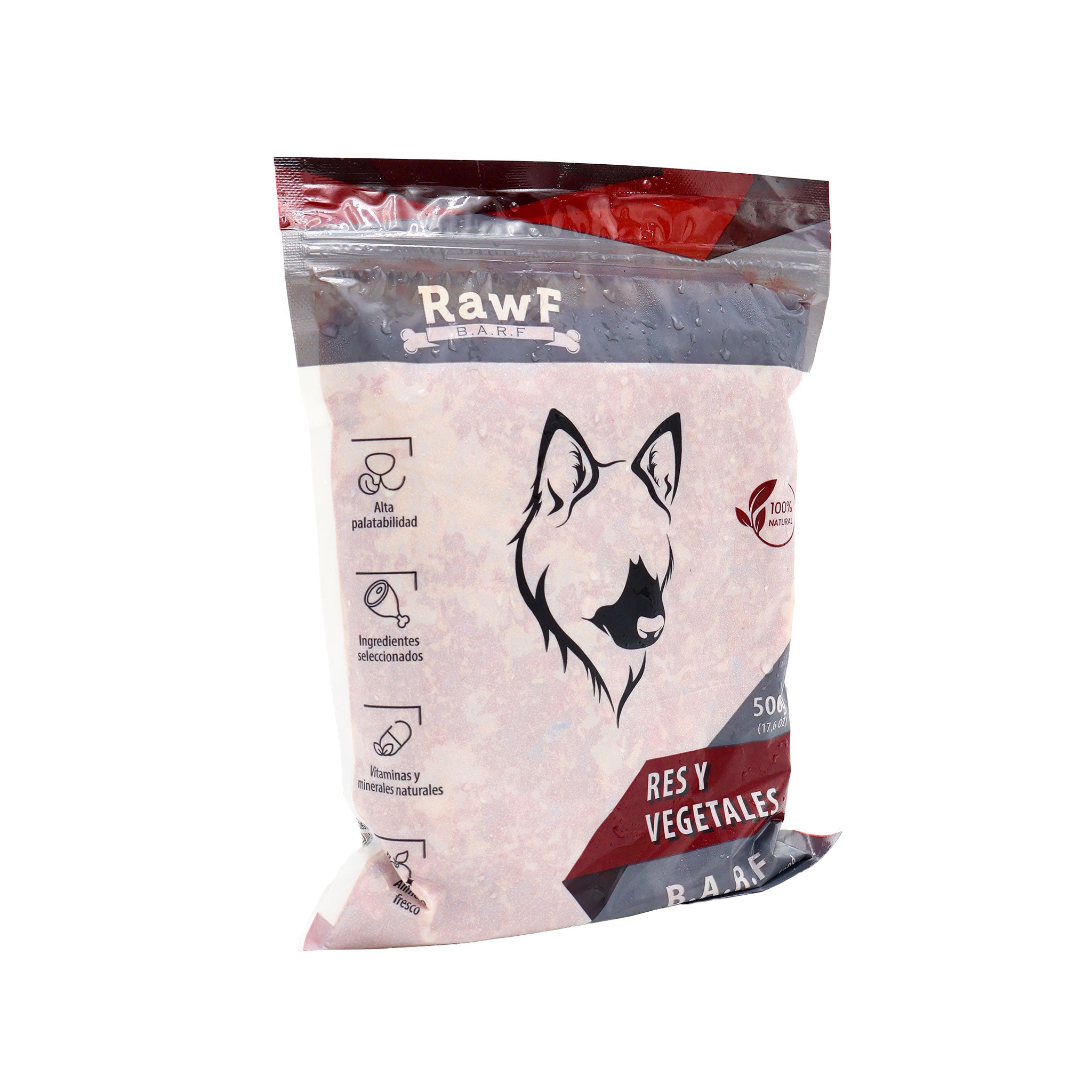 B.A.R.F Perro Res y Vegetales x 500g