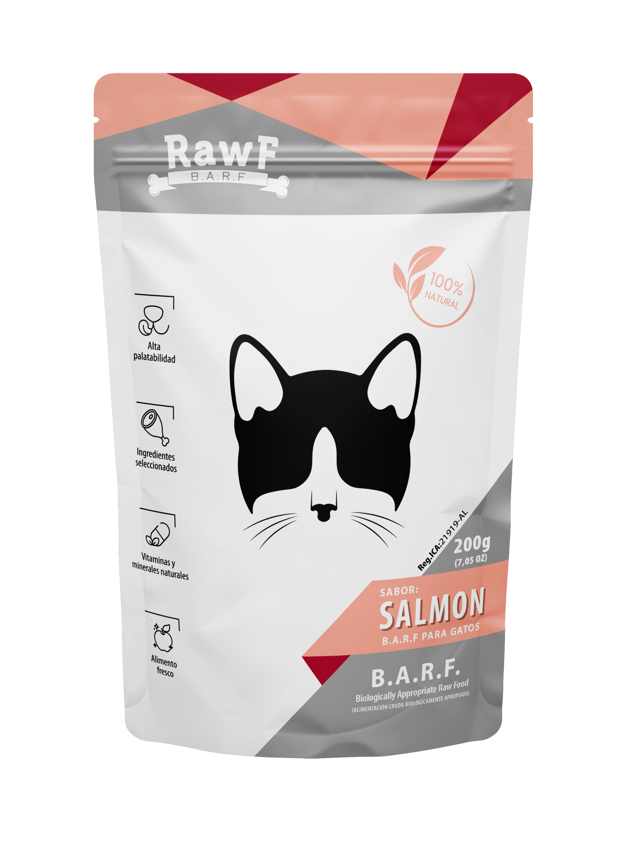 B.A.R.F Gato Salmón x 200g