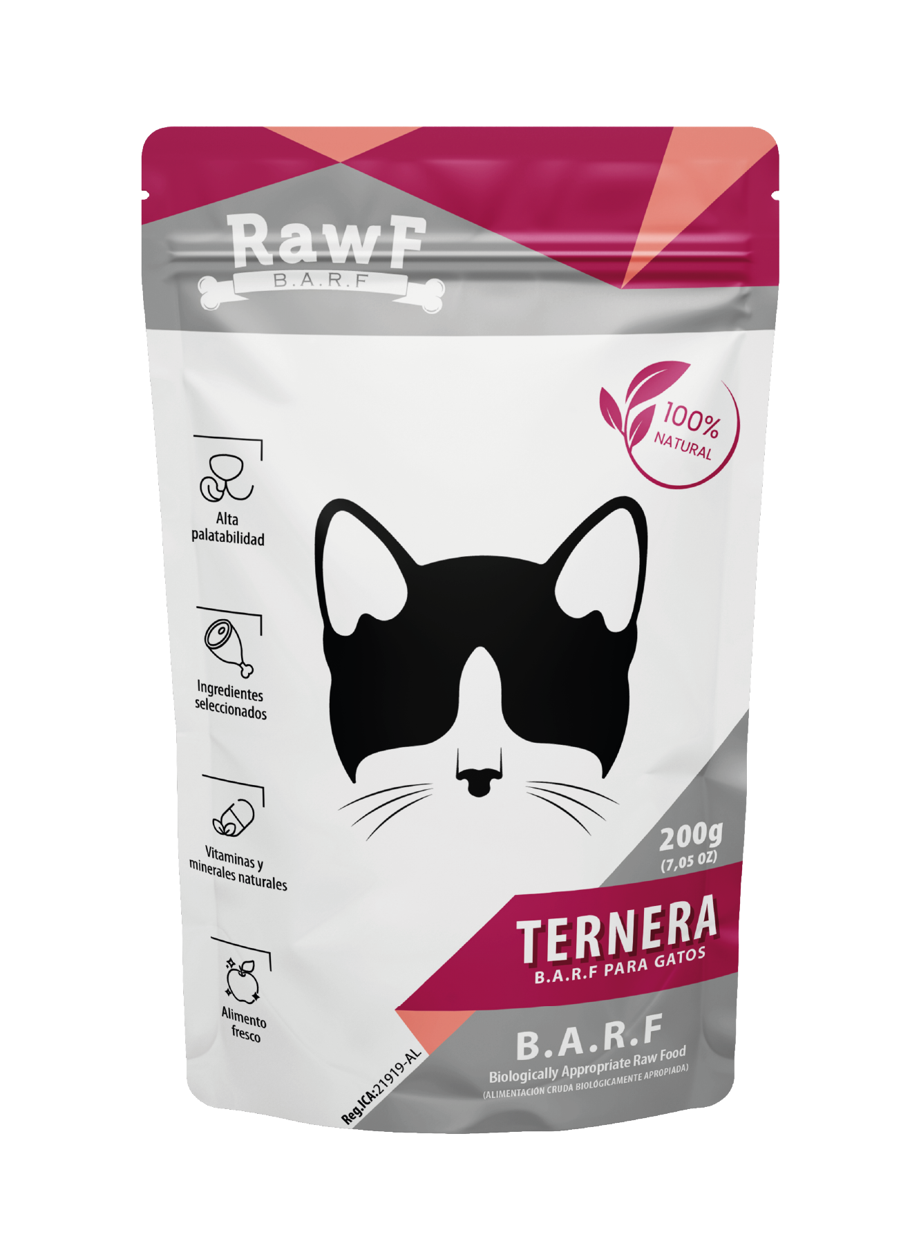 B.A.R.F Gato Ternera x 200g